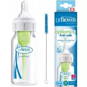   Dr Brownova steklenica proti kolikam OPTIONS+ 120ml 0m+ + KRTAČA