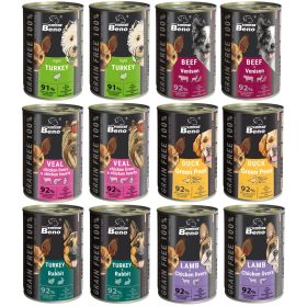   Beno premium mokra hrana za pse brez žitaric 12x 415 g konzervirane pse 92 % mesa