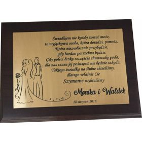   ahovnica za pričo poročnih zahvalnih listin z graviranim spominom na poseben dan