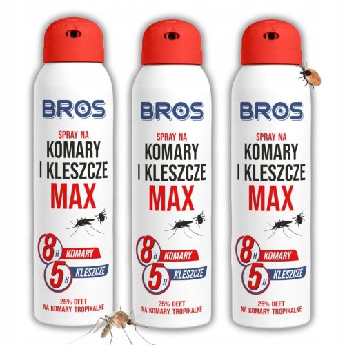 Razpršilec proti komarjem in klopom Bros Max 90 ml x 3