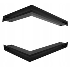   Luft kotna leva prezračevalna rešetka 60x40x6 cm - črna - Komplet 2 kosov