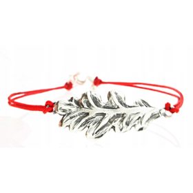 Nežna, elegantna zapestnica - srebro 925 - List hrasta