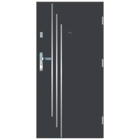   Vrhunska zunaj Gadot INOX antracit vrata za stanovanja 80 cm Desna