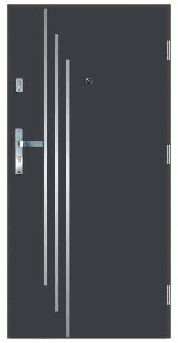 Vrhunska zunaj Gadot INOX antracit vrata za stanovanja 80 cm Desna