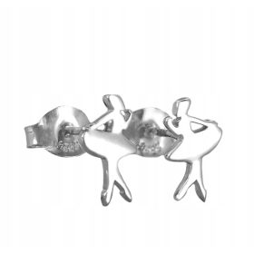 Srebrni rodinirani uhani Baletne plesalke