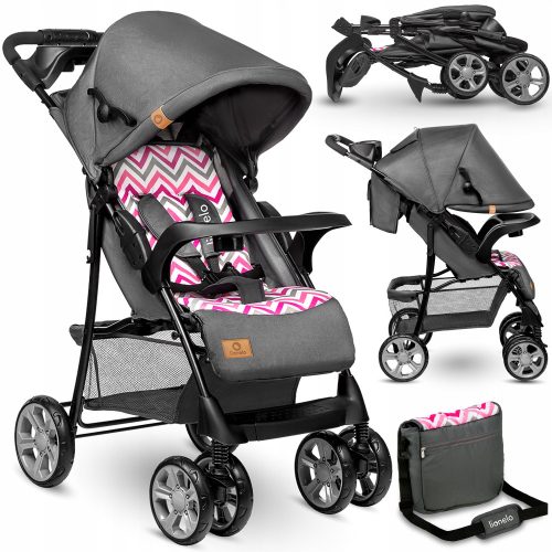 Bebičji voziček Lionelo Emma Plus pink scandi