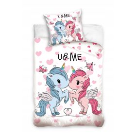 Posteljnina U&ME UNICORN 160x200 cm Roza Odtenki