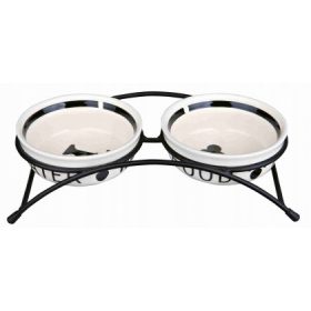  Enojna keramična viseča posoda Trixie bela, črna 0,6 l