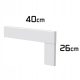 Bela dekorativna letvica za stopnice s preklopom 60x15mm 40x26cm lakiran MDF