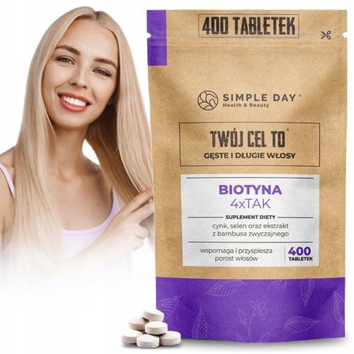 Biotin 4x 2,5mg za močne lase, kožo in nohte, obogaten z naravnim silicijem iz bambusa - 400 tablet