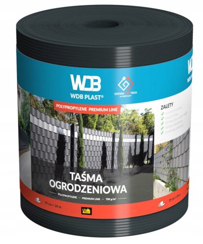 TAŠKA ZA OGRAJO WDB Plast® Premium Line Polipropilen 19 cm x 26 m