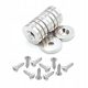 Močan neodimski magnet 16x3 mm luknja 7/3,5 za vijak - komplet 10