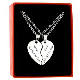  Jada ogrlice z dvema polovicama srebrnih srčkov