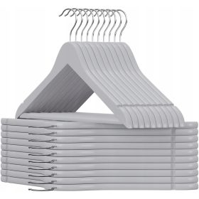   Viseči obešalnik iz lesa "RONDO" s poprzečko, komplet 30 kosov, sivi