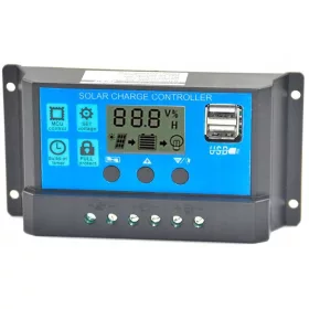  10A PWM solarni regulator polnjenja 12V 24V z USB