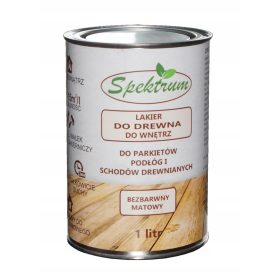   Slovenian Name: Lak za parket Spektrum brezbarvni mat 1L

SEO-Optimized Description: Lak za parket Spektrum je posebej oblikovan za zaščito in nego lesenih tal ter stopnic. Njegova edinstvena formula 