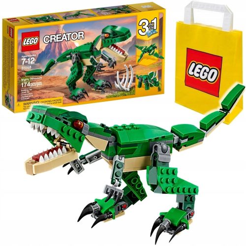 LEGO Ustvarjalec 3 v 1 31058 Močni dinozavri + LEGO papirnata vrečka