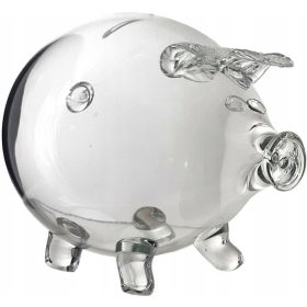 Velika steklena pujska skrinjica za varčevanje