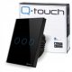 Trojni dotik stikalo, podometno, Q-touch, črno - QB.W3-TOUCH