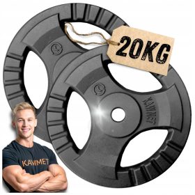   Fitnes komplet 40 kg litoželeznih uteži z ergonomskim krmilom za vadbo doma