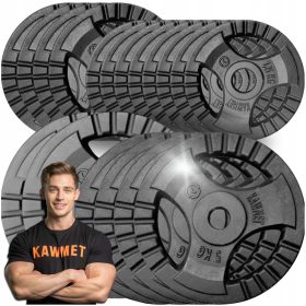   Set uteži iz litega železa 60 kg, plošča, krmilo, telovadnica KAWMET 28,5 mm