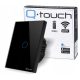 Dotikovno stikalo za luč QTouch, črno steklo, WiFi, daljinsko vodeno
