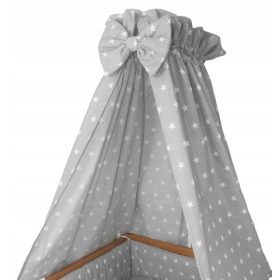 Baldahin za posteljico s sivimi zvezdicami 200 x 160 cm