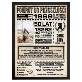 PLAKAT A3 Z OKVIRJEM ZA OBLETNICO POROKE