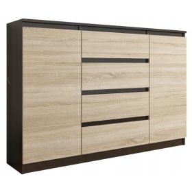 Moderne komoda z 140 cm x 40 cm x 98 cm mat wenge