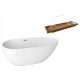 Prostostoječa akrilna kopalna kad The North Bath Loki sredinski odtok 130 x 70 cm + lesena kad SCANDI 75 x 23 cm