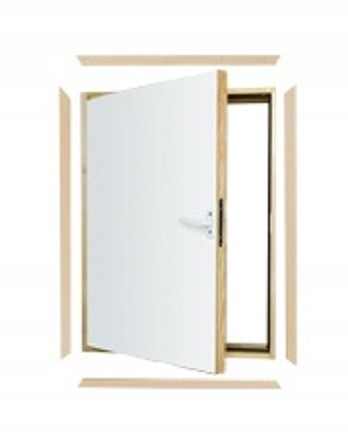 Drzwi strychowe FAKRO DWK 60x110 cm z listwami wykończeniowymi