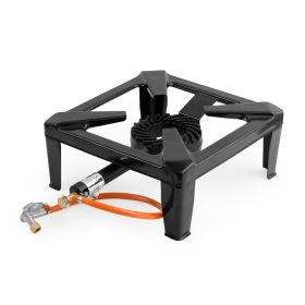   Kuhinjski plinski gorilnik iz litega železa 40x40 cm, moč 9 kW, certificiran za uporabo v Evropi. Vključen set za povezavo na plinski vir. Primeren za gostinstvo, bare, restavracije, catering dogodke 