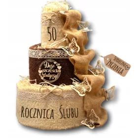   Mazurski Kredens Poročna Brisačka Torta - Različne Obletnice