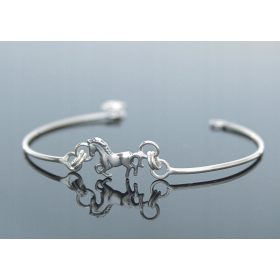  Srebrna enodelna zapestnica - konj 07