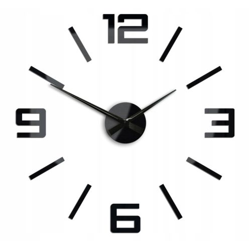 Velika stenska ura LuminousClock, črna, 60 cm