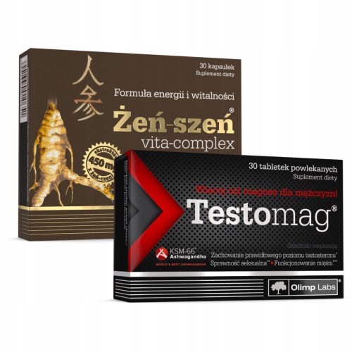 OLIMP Žen-šenj Vita-Complex in Testomag - Paket za Moško Vitalnost in Libido