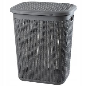 Kakovostna košara za perilo z pokrovom Kadax 50L grafit