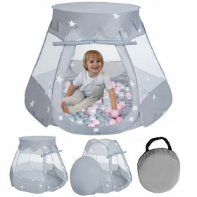   Grajski šotor za otroke Selonis NZ-100X s kroglami - Popoln zabavni kotiček za vaše otroke! Ta čudovit namiot v obliki gradu s 300 kroglicami je odličen za notranjo in zunanjo igro. Enostaven za posta