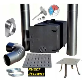  Dimni set, kamin, rešetka, cev, koleno, PL