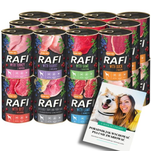 RAFI CLASSIC Mokra hrana za pse MIX 8 OKUSOV set 24x400g + E-KNJIGA ZA PSA