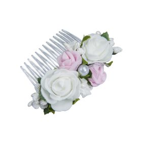 Elegantni komunijos dodatek za lase s cvetličnimi dodatki