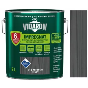 VIDARON Impregnacija za les, antracitno siva, 9L