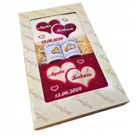   Darilo za obletnico poroke - Komplet brisač z izvezenimi skodelicami