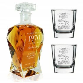   Karafka z 2 kozarci - idealno darilo za 18 30 40 50 60 70 rojstni dan