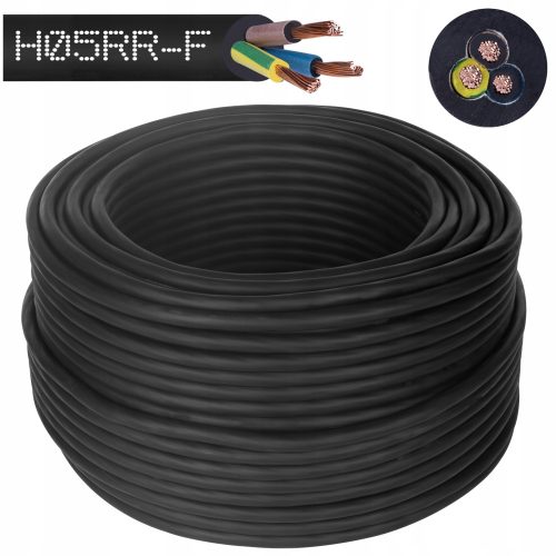 Okrogel električni kabel, gibljiv (vrv), z gumo izoliran OW Elektrokabel 3 x 1,5