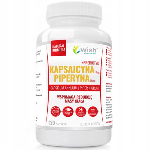 Kapsaicin in Piperin z Prebiotiki - Dodatek za energijo in hujšanje, 120 kapsul