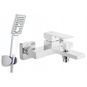   STILNA ENOROČNA ARMATURA ZA KAD LAVEO KVADRATO KROM + VIDLJIVA TUŠ GARNITURA REIHE CUBIC