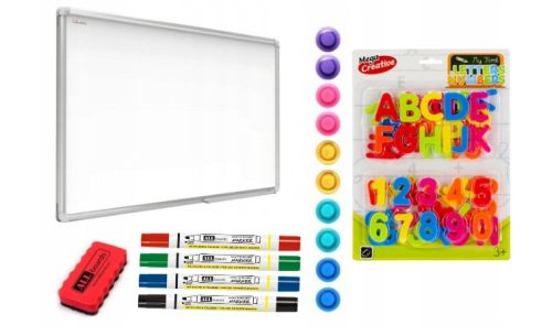 Magnetna tabla za suho brisanje 80x50 cm s gratis dodatki