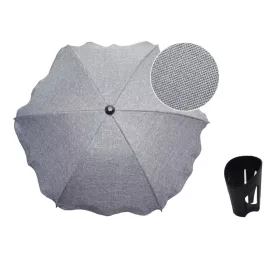 Dežnik za voziček BOMIX, sivo melange, 61 cm