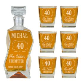 Karafla + 6 kozarcev za rojstni dan 30 40 50